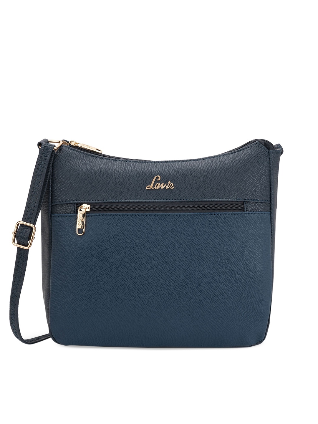 

Lavie Navy Blue Structured Sling Bag with Tasselled