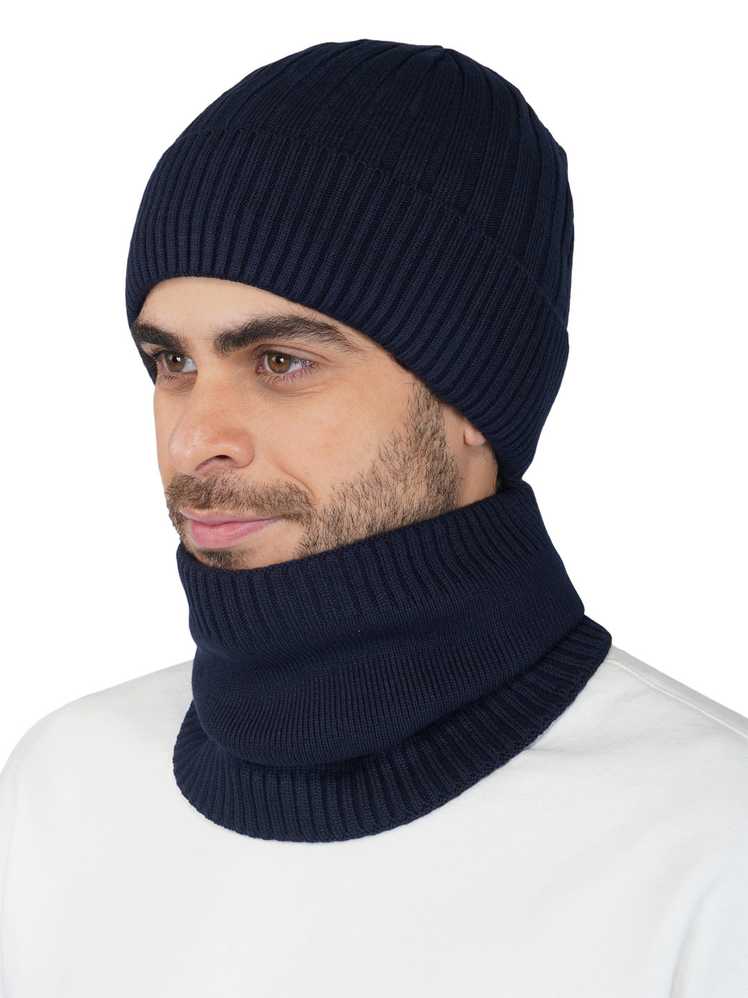 

iSWEVEN Unisex Blue & Black Beanie