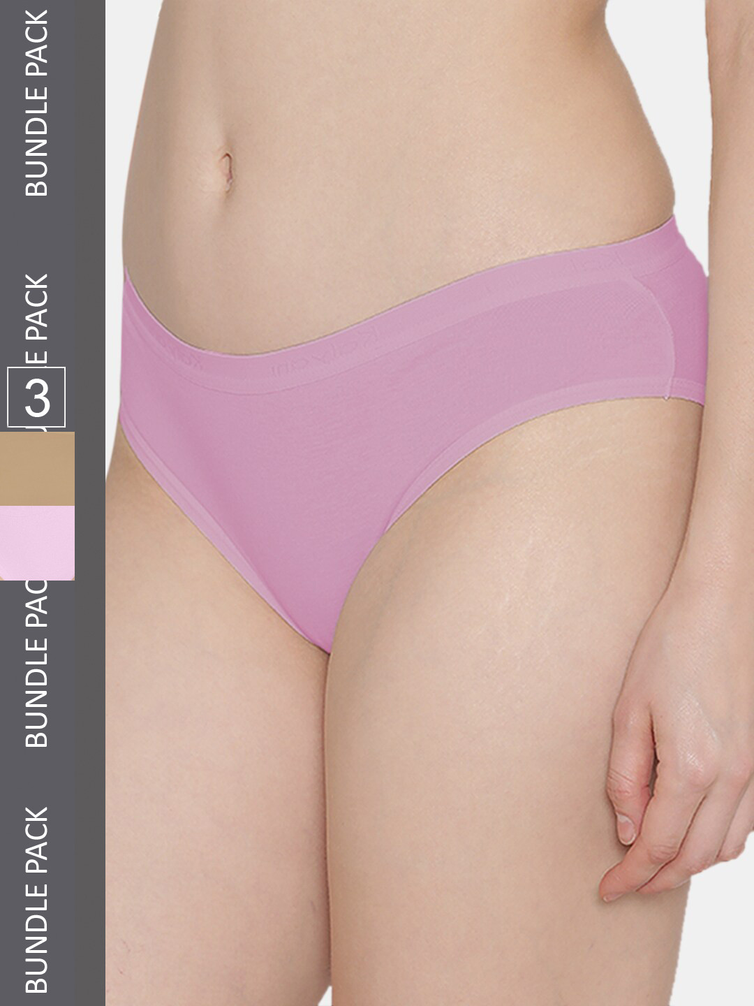 

Kalyani Women Pack Of 3 Solid Low Rise Bikini Briefs, Pink