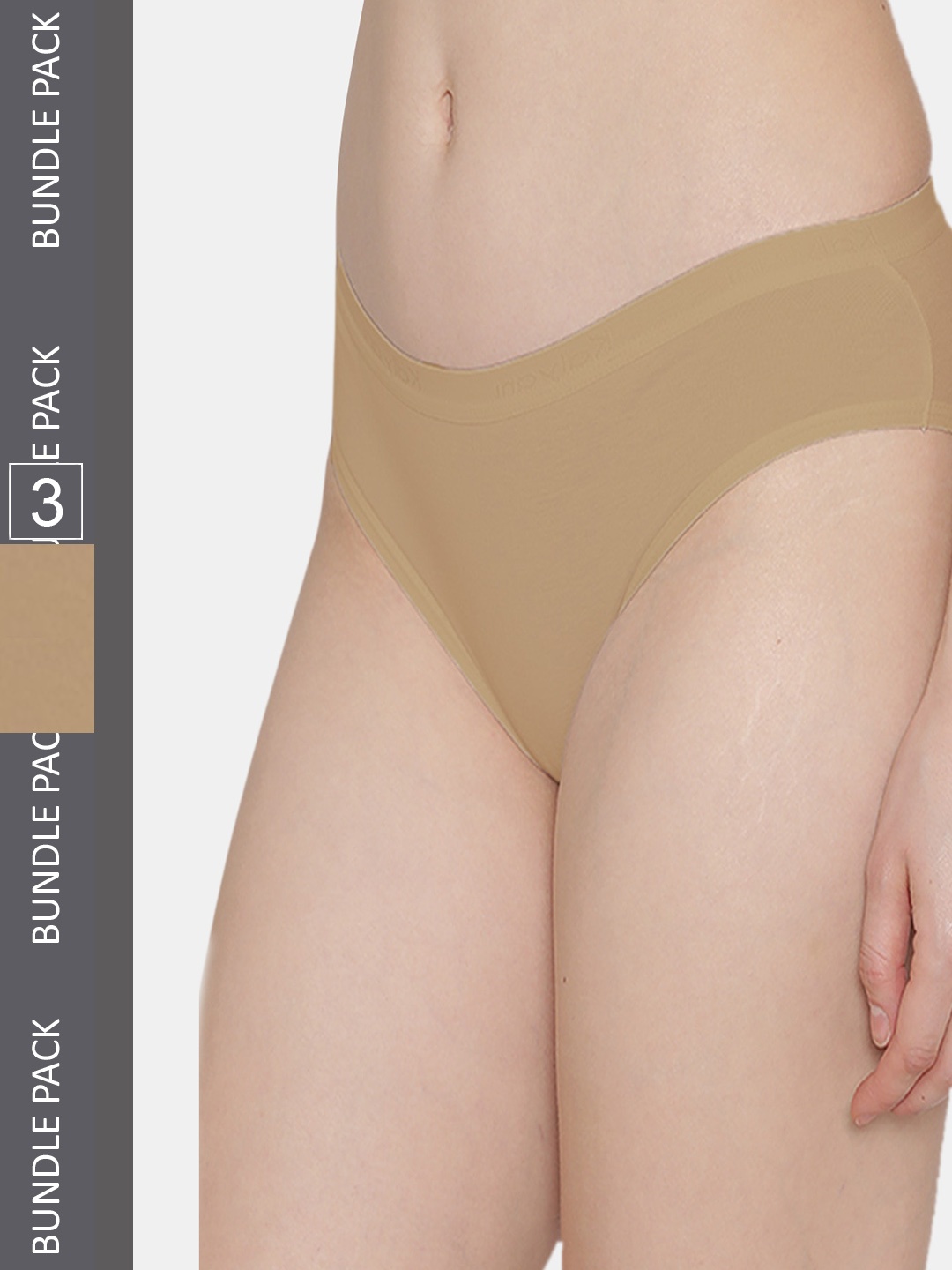 

Kalyani Women Pack Of 3 Nude Solid Low Rise Bikini Briefs