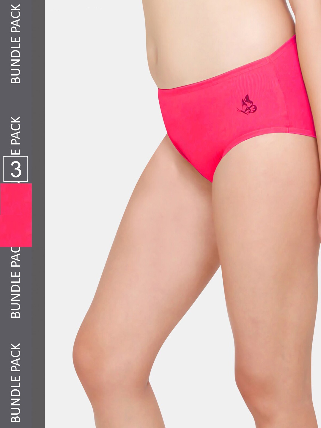 

Kalyani Women Pack Of 3 Pink Solid Mid Rise Hipster Briefs