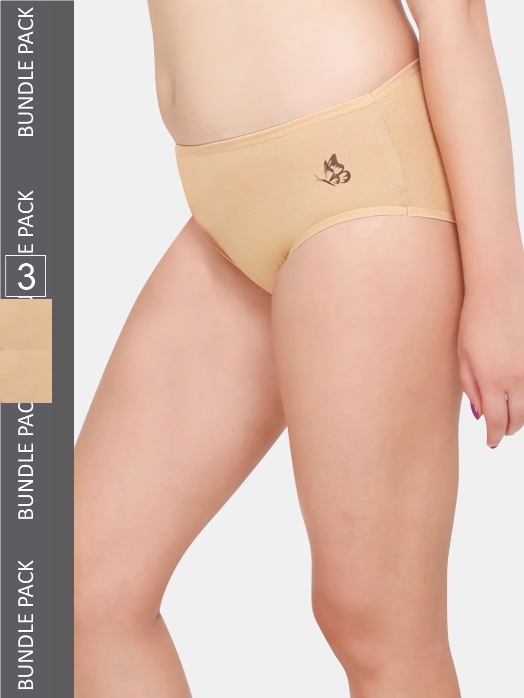 

Kalyani Women Pack Of 3 Beige Solid Anti Bacterial Mid Rise Hipster Briefs