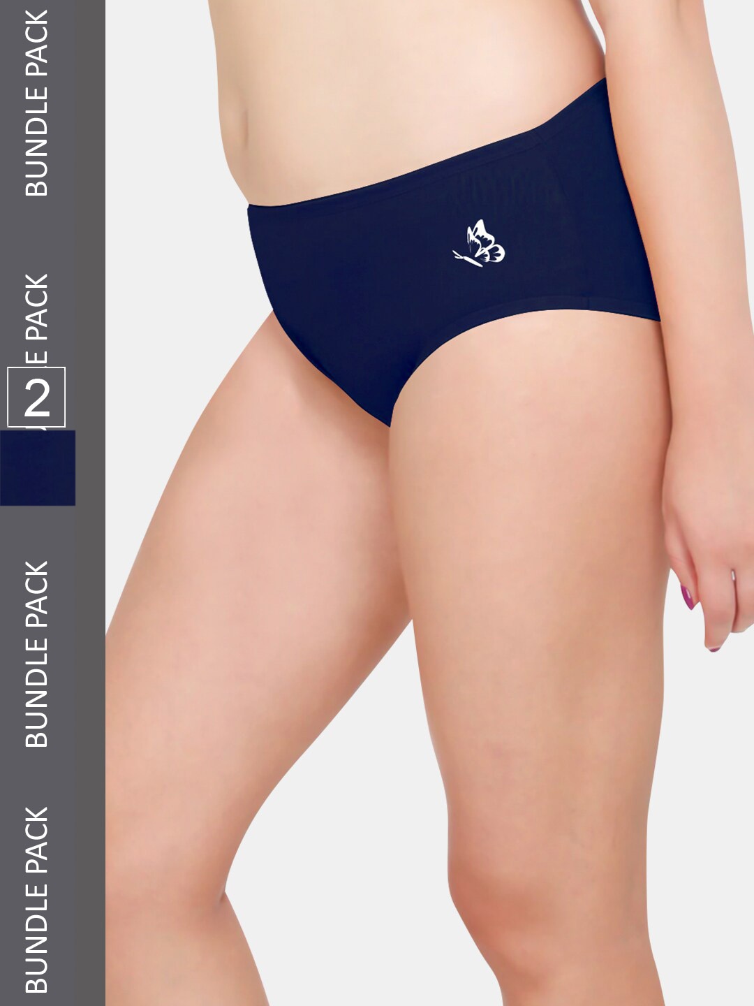 

Kalyani Women Pack Of 3 Navy Blue Solid Mid Rise Hipster Briefs