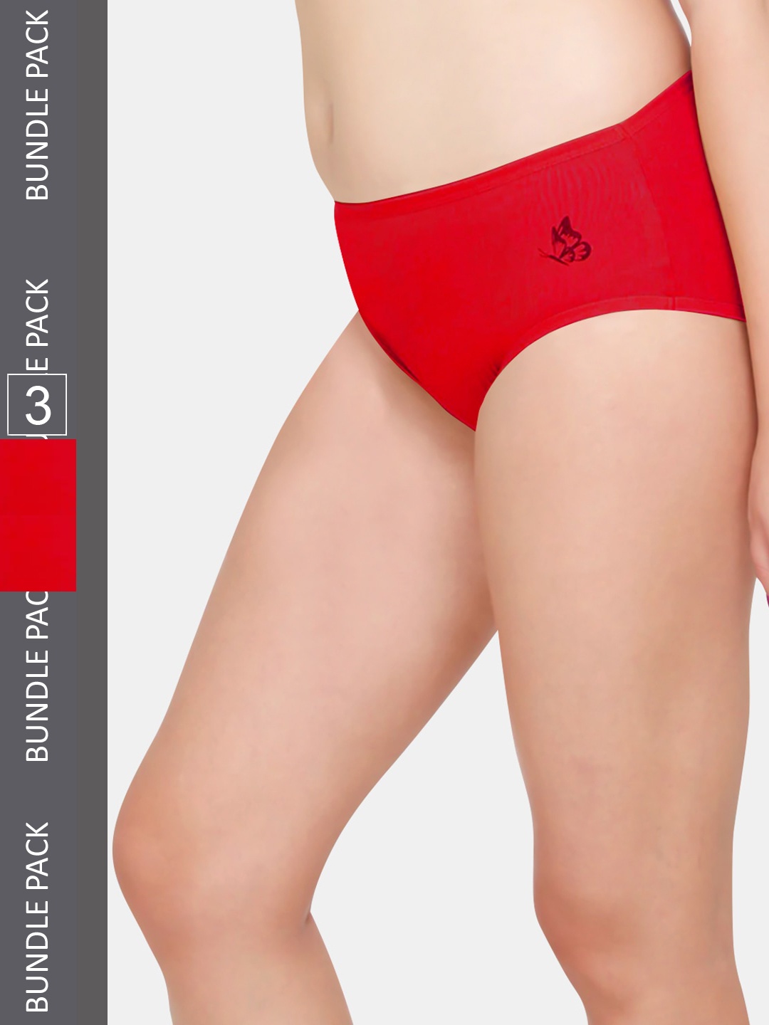 

Kalyani Women Pack Of 3 Red Solid Mid Rise Hipster Briefs