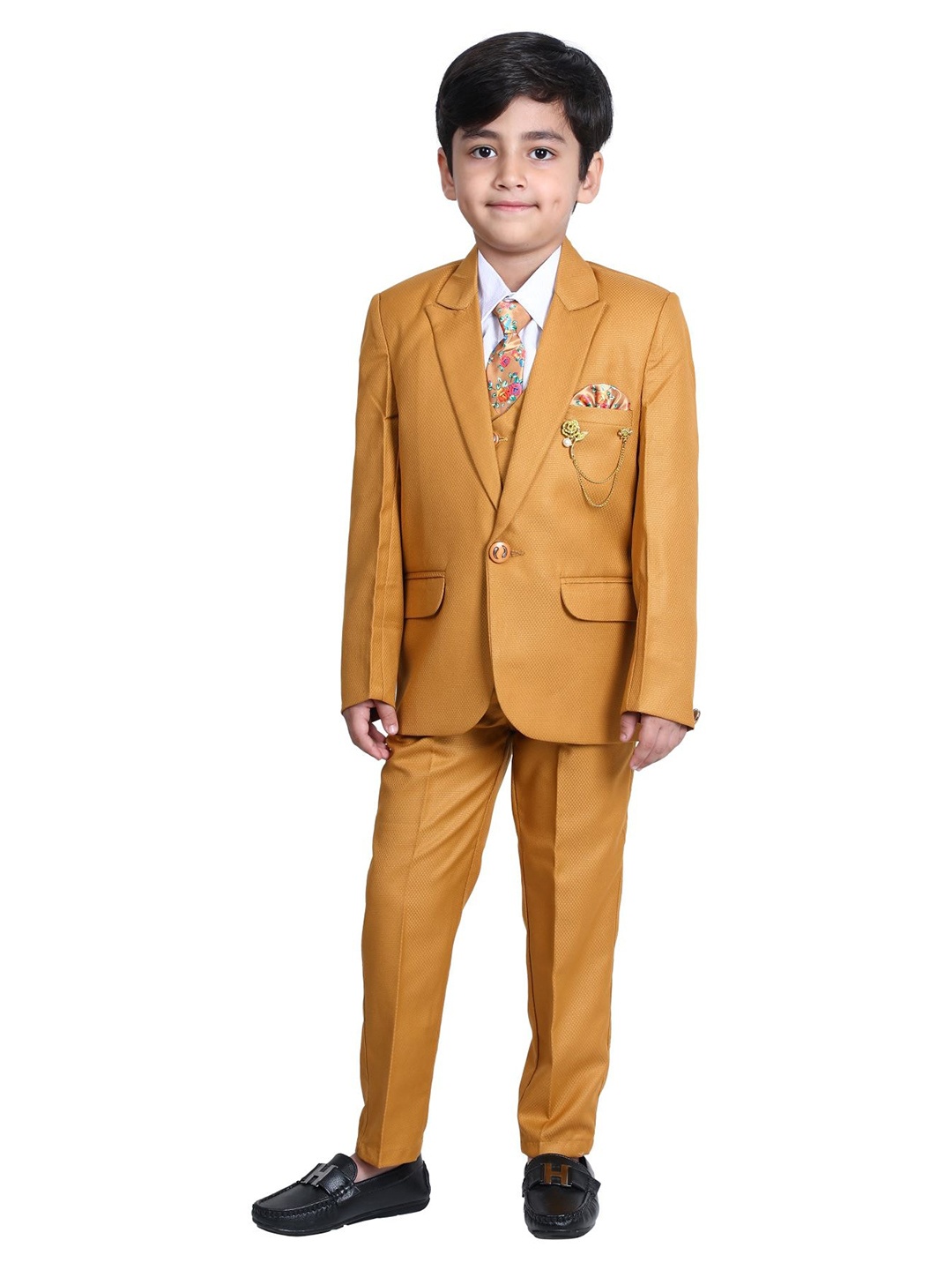 

DKGF FASHION Boys 5-Piece Suit, Mustard