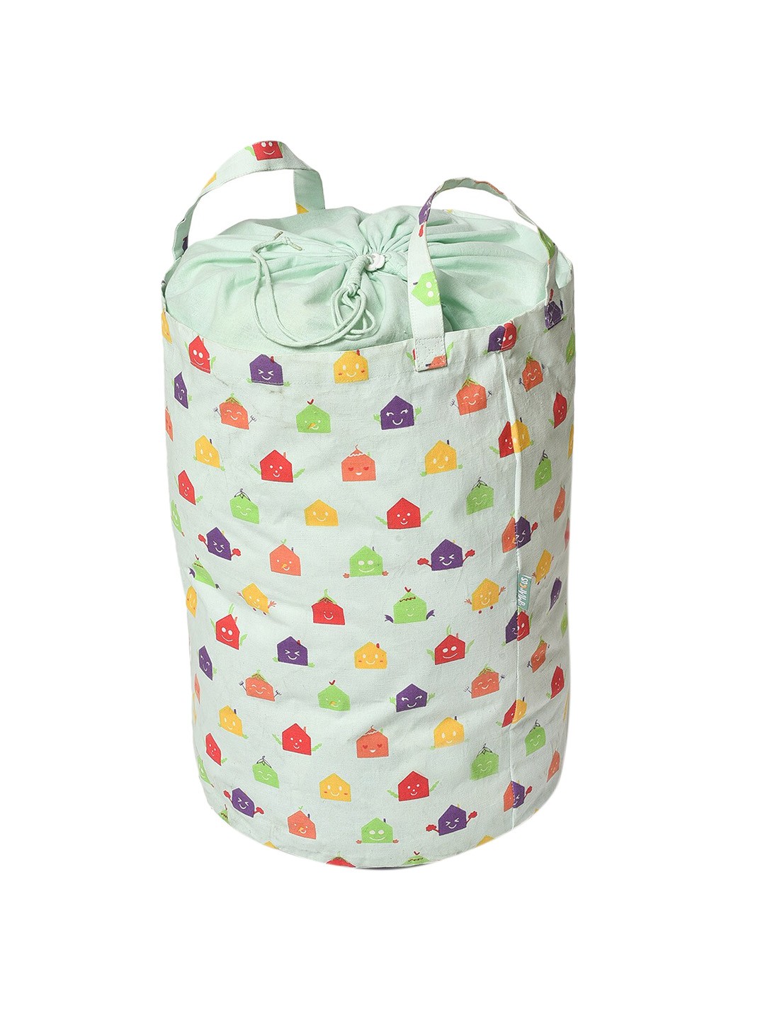 

MiArcus Green Printed Cotton Laundry Bag