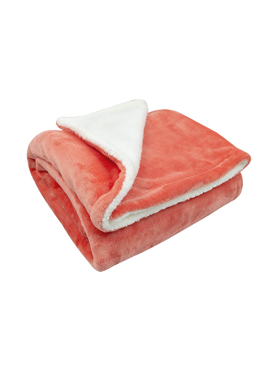 

TIDY SLEEP Orange & White Fleece Mild Winter 210 GSM Single Bed Blanket