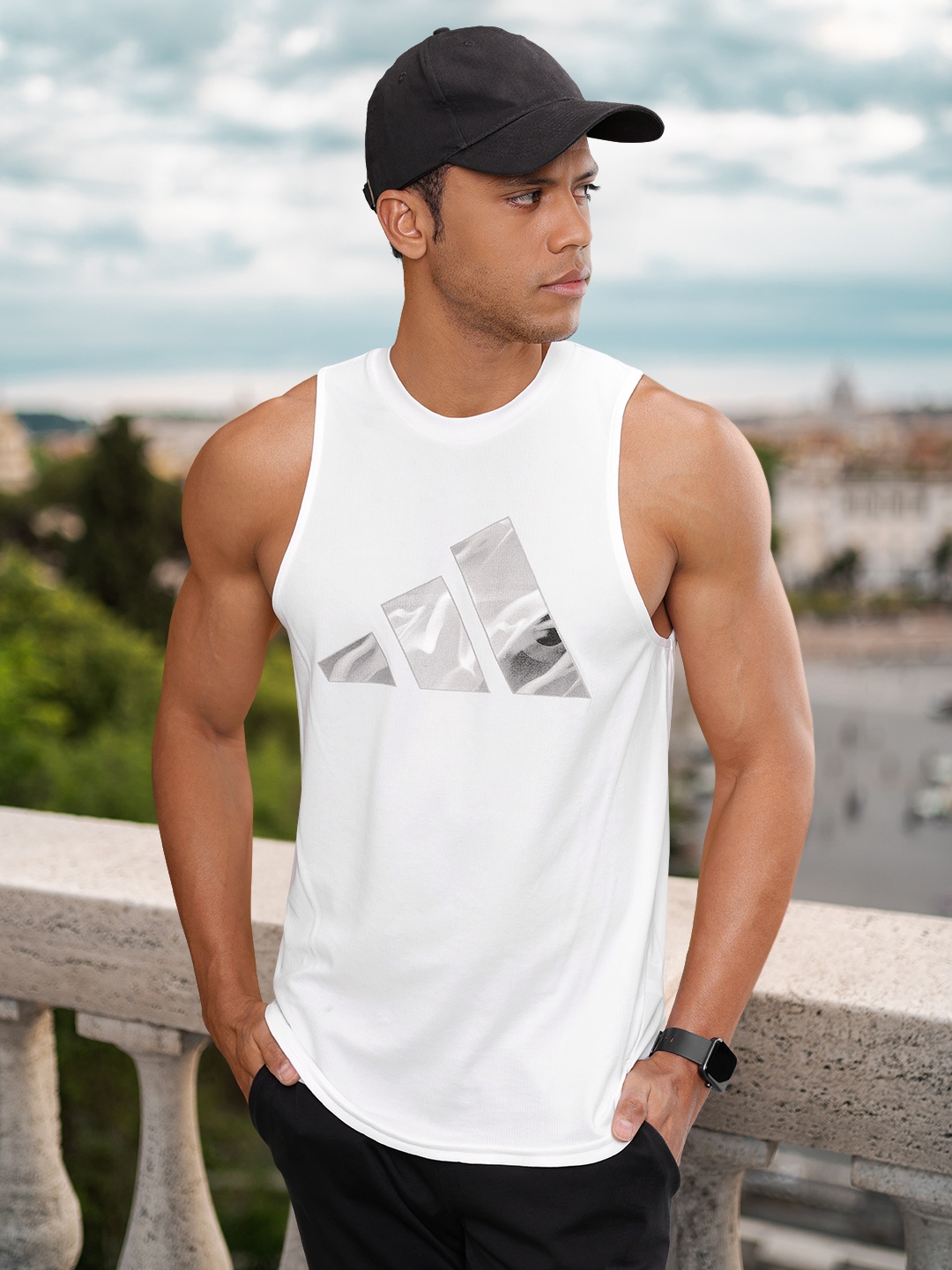 

ADIDAS Brand Logo Printed T-shirt, White