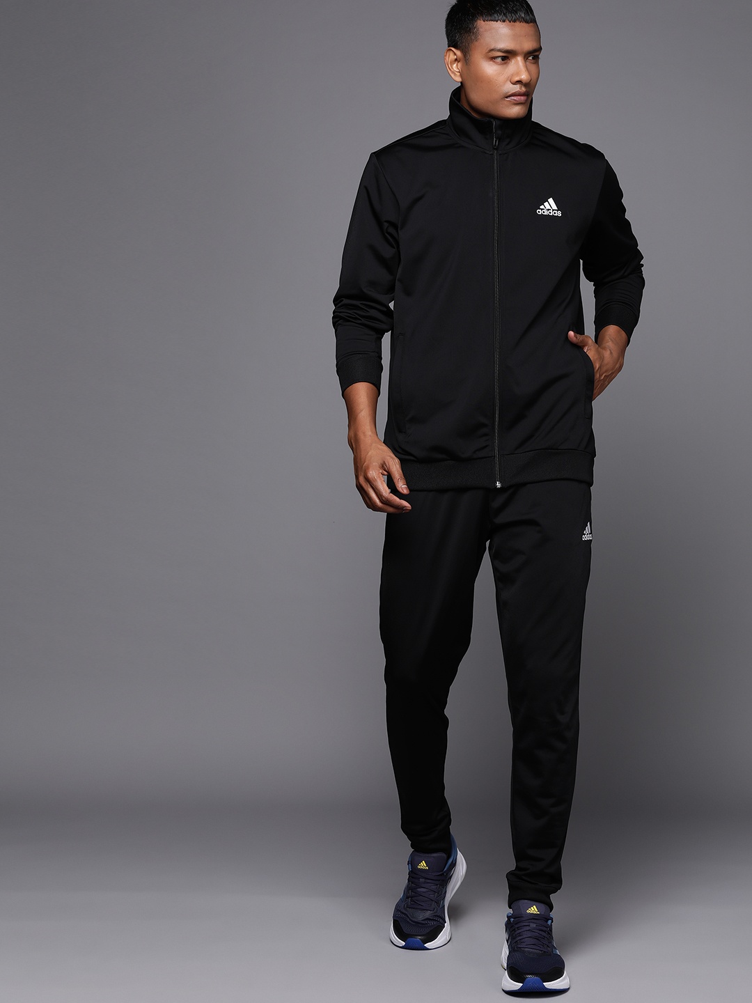 

ADIDAS Brand Logo Print Detail Tricot Tracksuit, Black