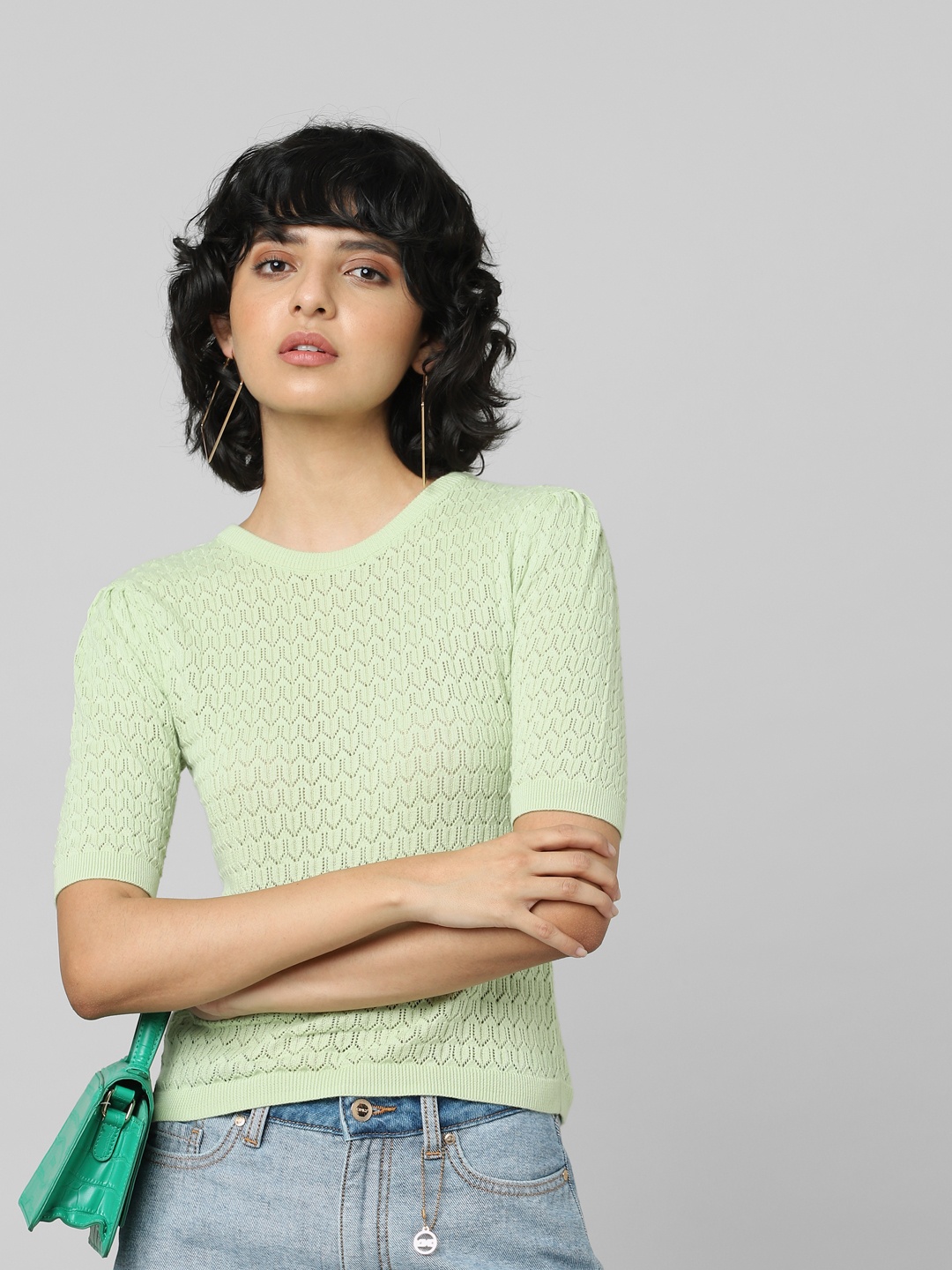 

ONLY Sea Green Onlaua Knitted Top