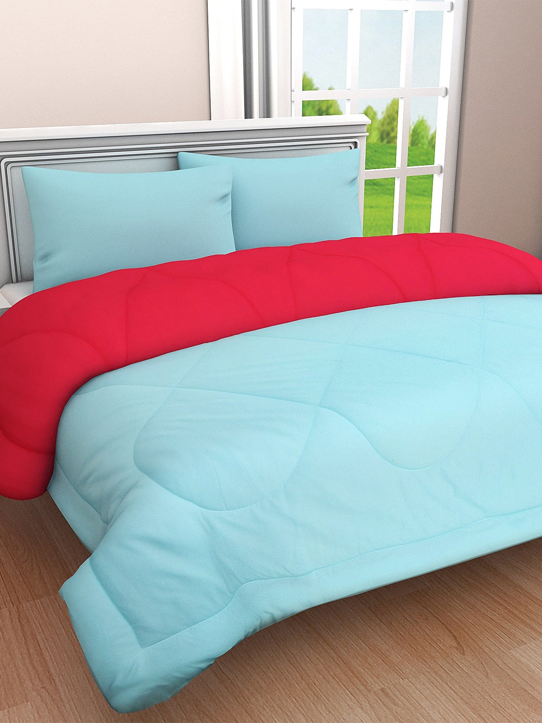 

Clasiko Blue & Pink Cotton Heavy Winter Double Bed Comforter 210 GSM