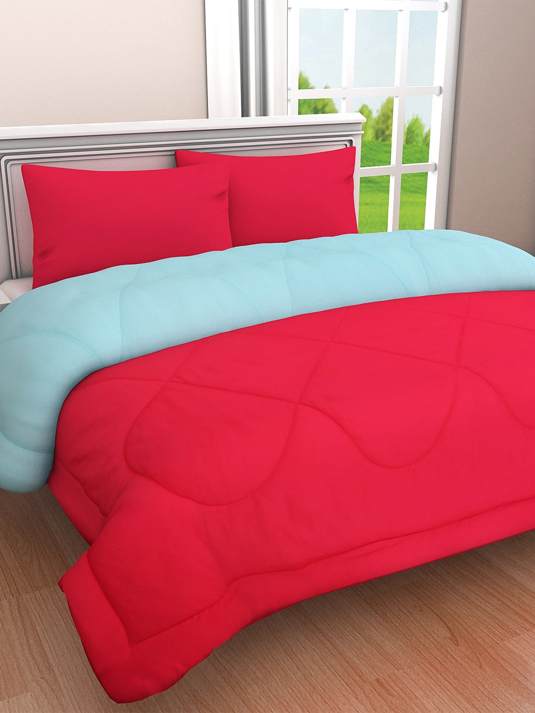 

Clasiko Pink & Blue Cotton Heavy Winter Double Bed Comforter 210 GSM