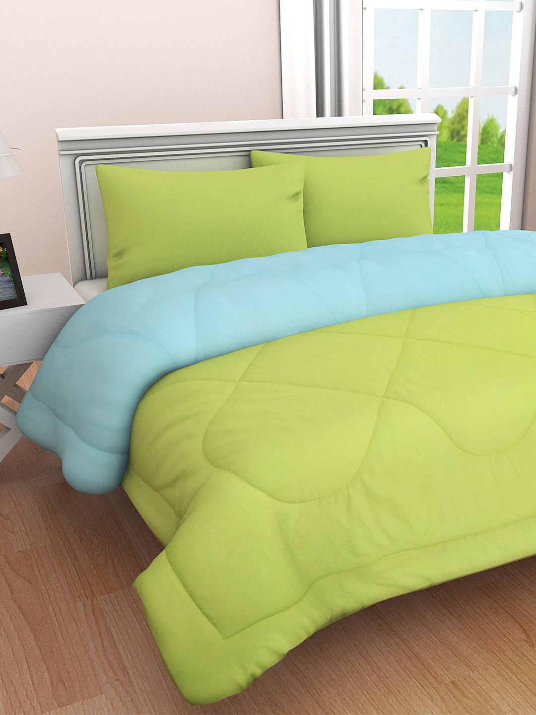 

Clasiko Green & Blue Cotton Heavy Winter Double Bed Comforter 210 GSM