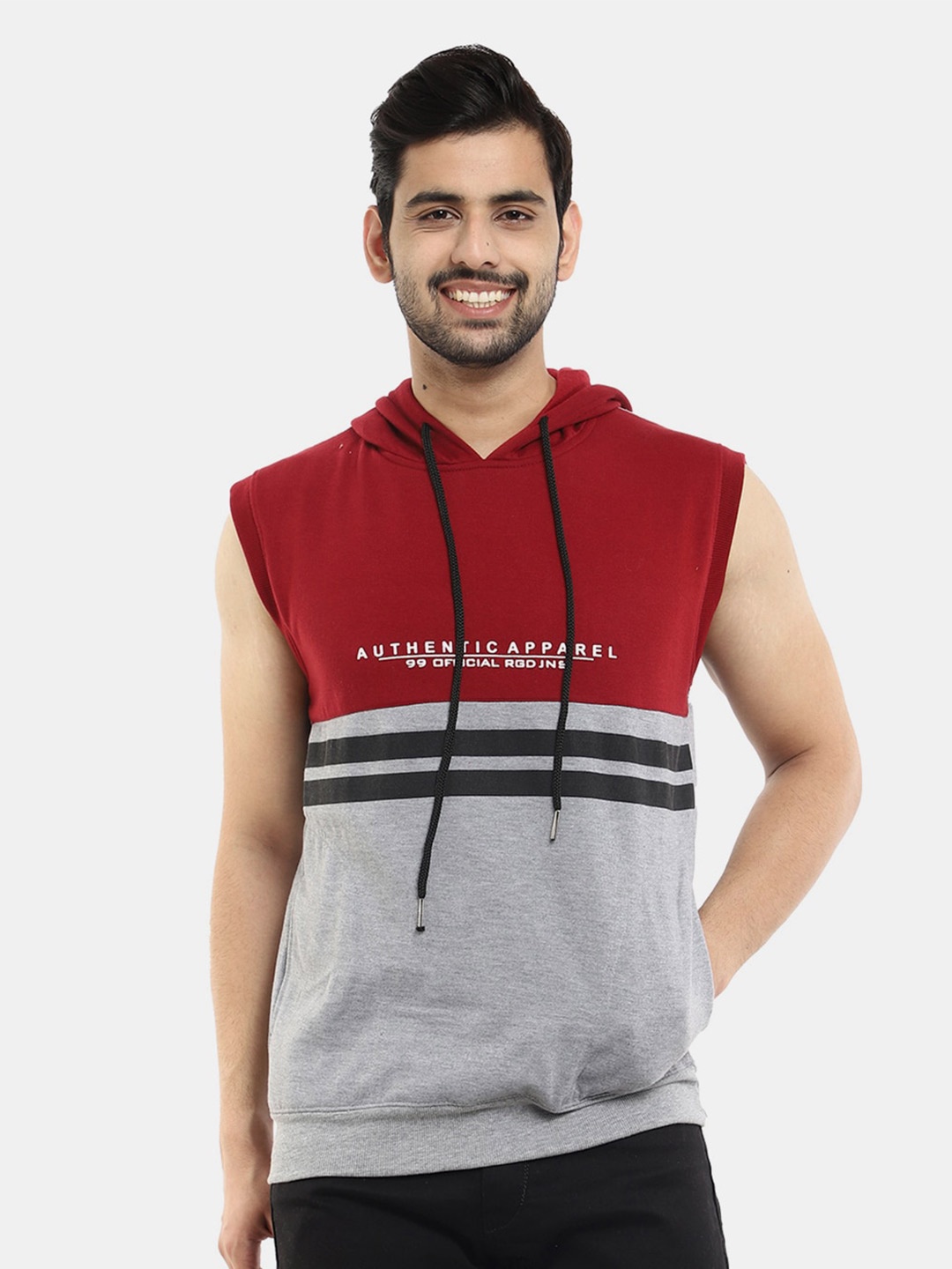 

V-Mart Men Maroon Printed Sweatshirt