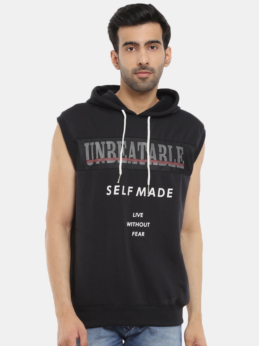 

V-Mart Hooded Printed Sweatshirt, Black