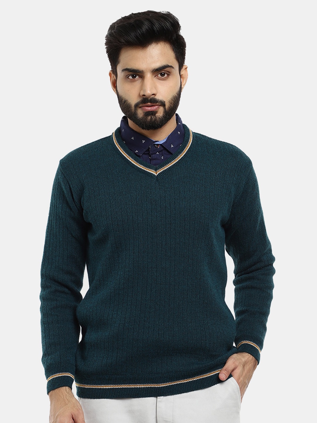 

V-Mart Men Teal Fleece Pullover