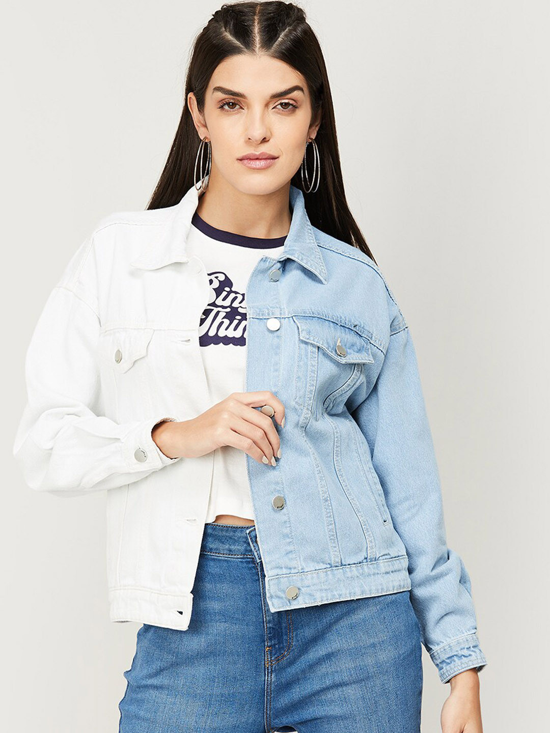 

Ginger by Lifestyle Women Blue Washed Lightweight Denim Jacket