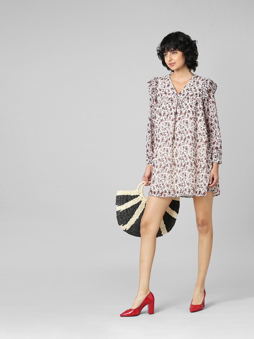 

ONLY White Floral A-Line Dress