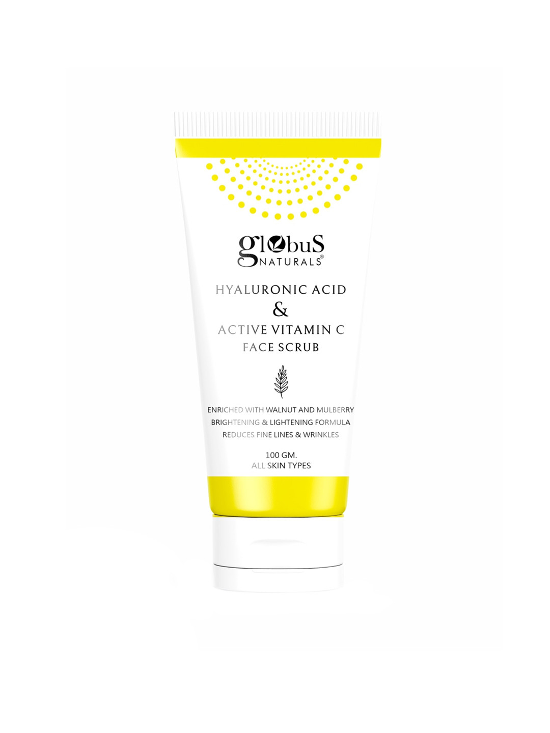 

Globus naturals Hyaluronic Acid & Vitamin C Anti Ageing Face Scrub 100gms, Yellow
