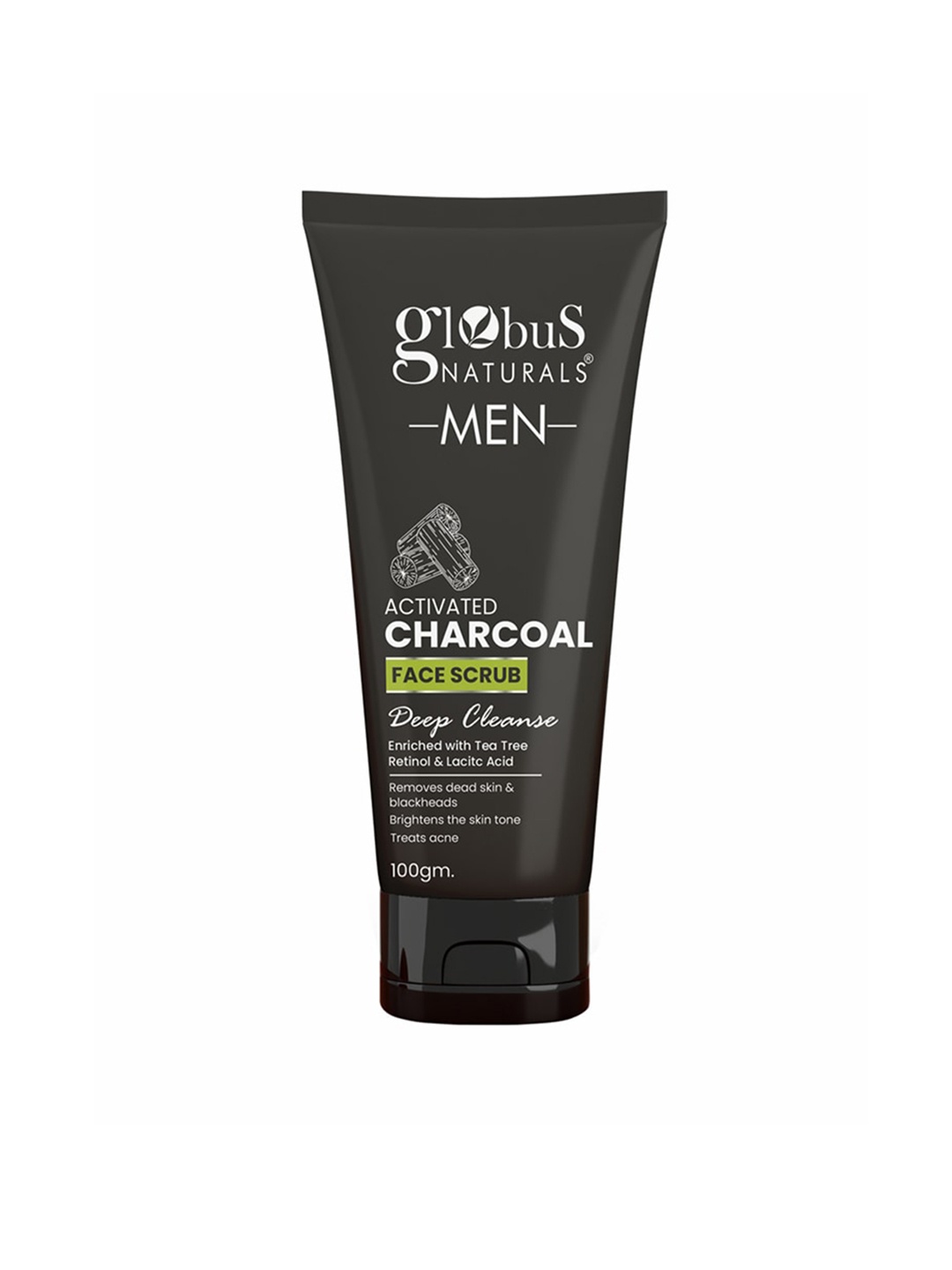 

Globus naturals Anti Pollution & Anti Acne Detox Charcoal Face Scrub for Men, 100 gms, Black