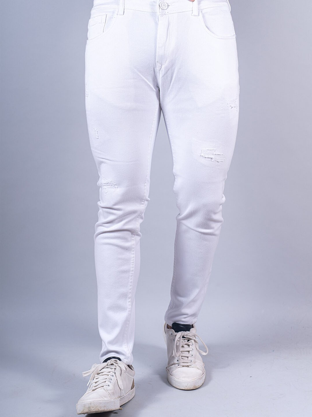 

Tistabene Men Comfort Fit Stretchable Cotton Jeans, White