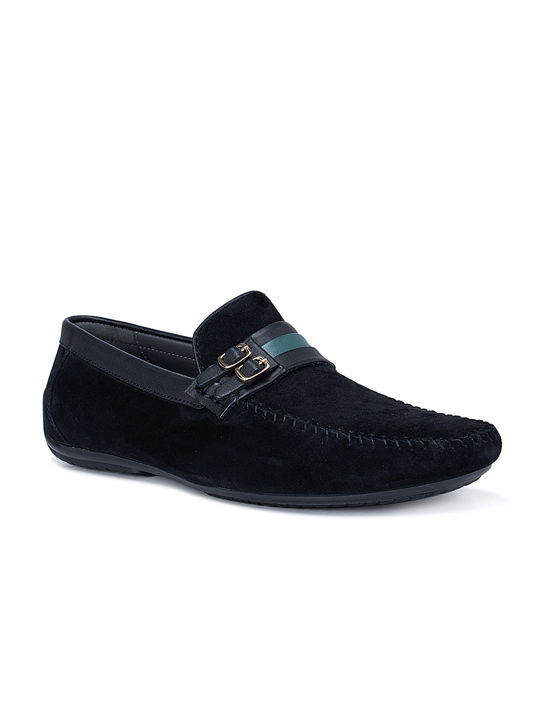 

ROSSO BRUNELLO Men Black Leather Formal Loafers