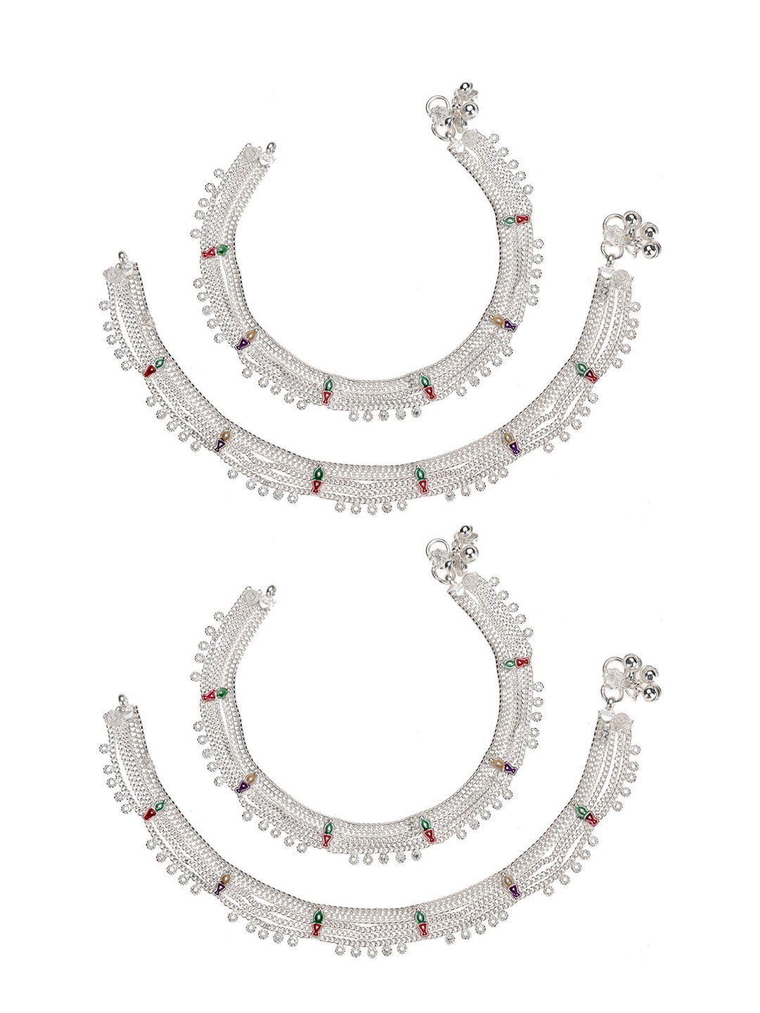 

Aanya Centric Set Of 2 Silver-Plated & Silver-Toned Anklets