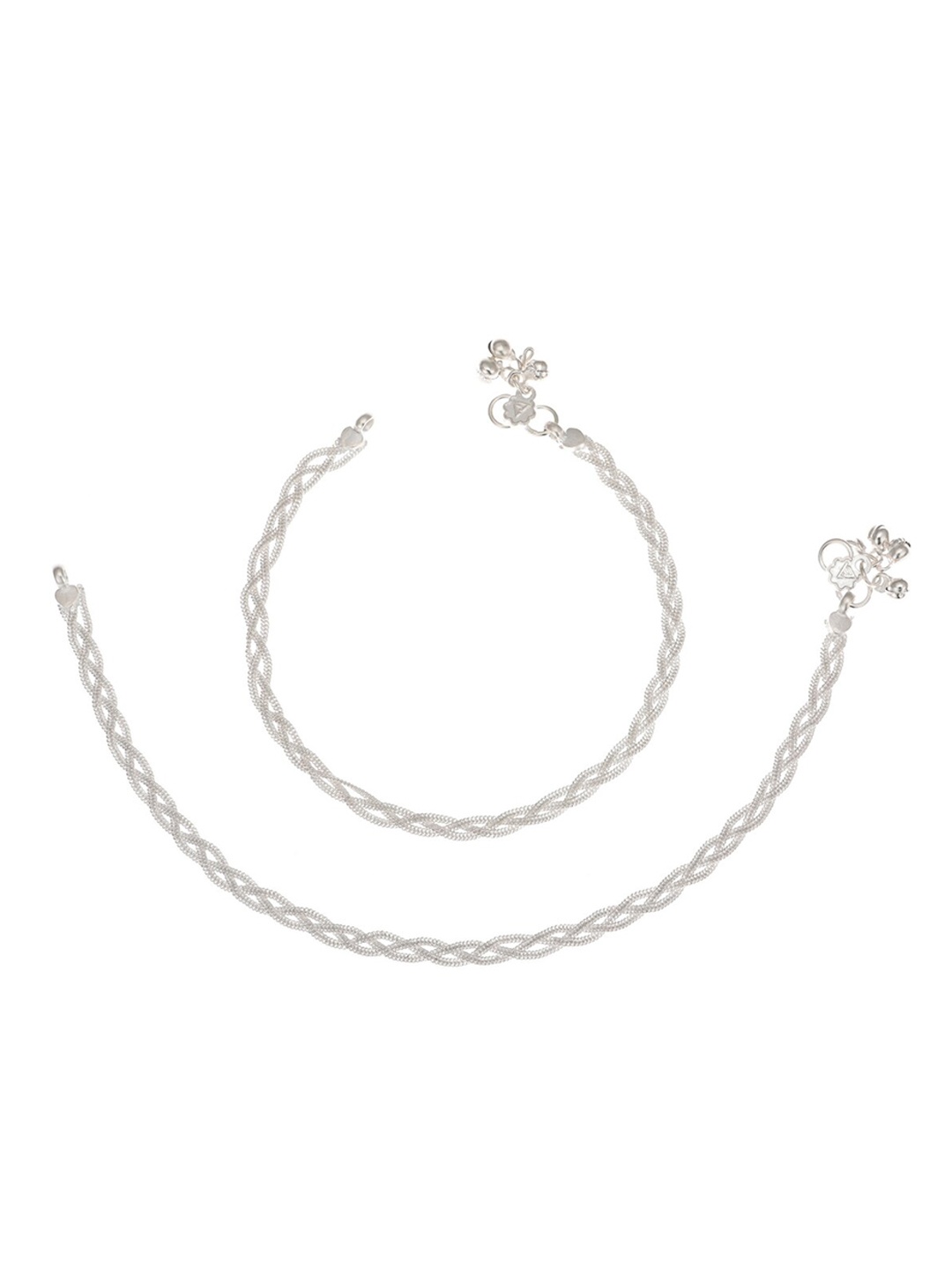 

AanyaCentric Set Of 2 Silver Plated Anklets