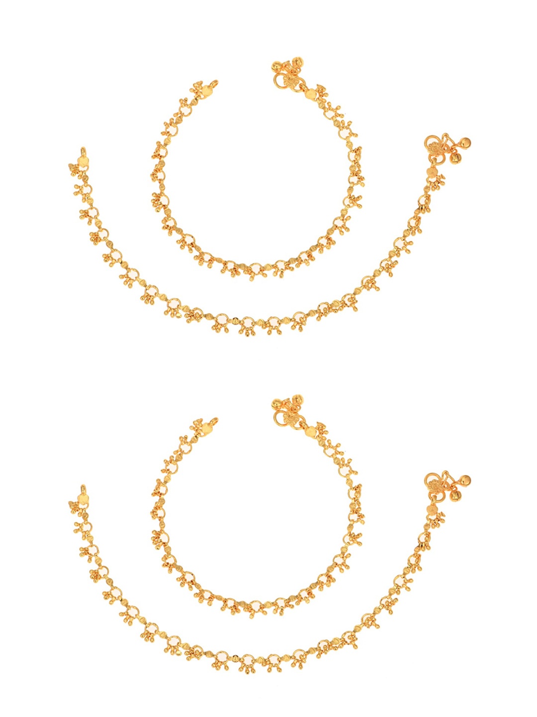 

AanyaCentric Set of 4 Gold-Plated & Beaded Anklets