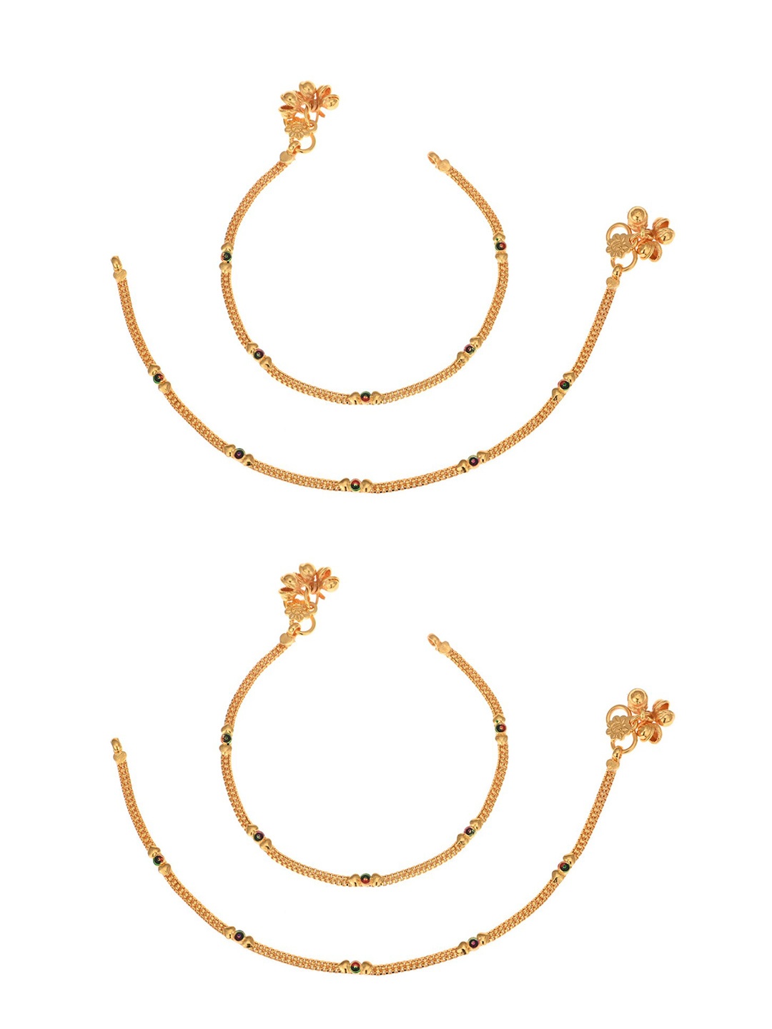 

AanyaCentric Set of 2 Gold-Plated Designer Anklet