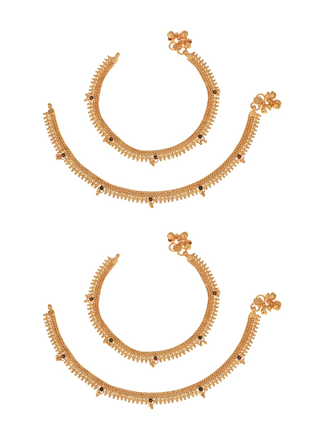 

AanyaCentric Set of 2 Gold-Plated Designer Anklet
