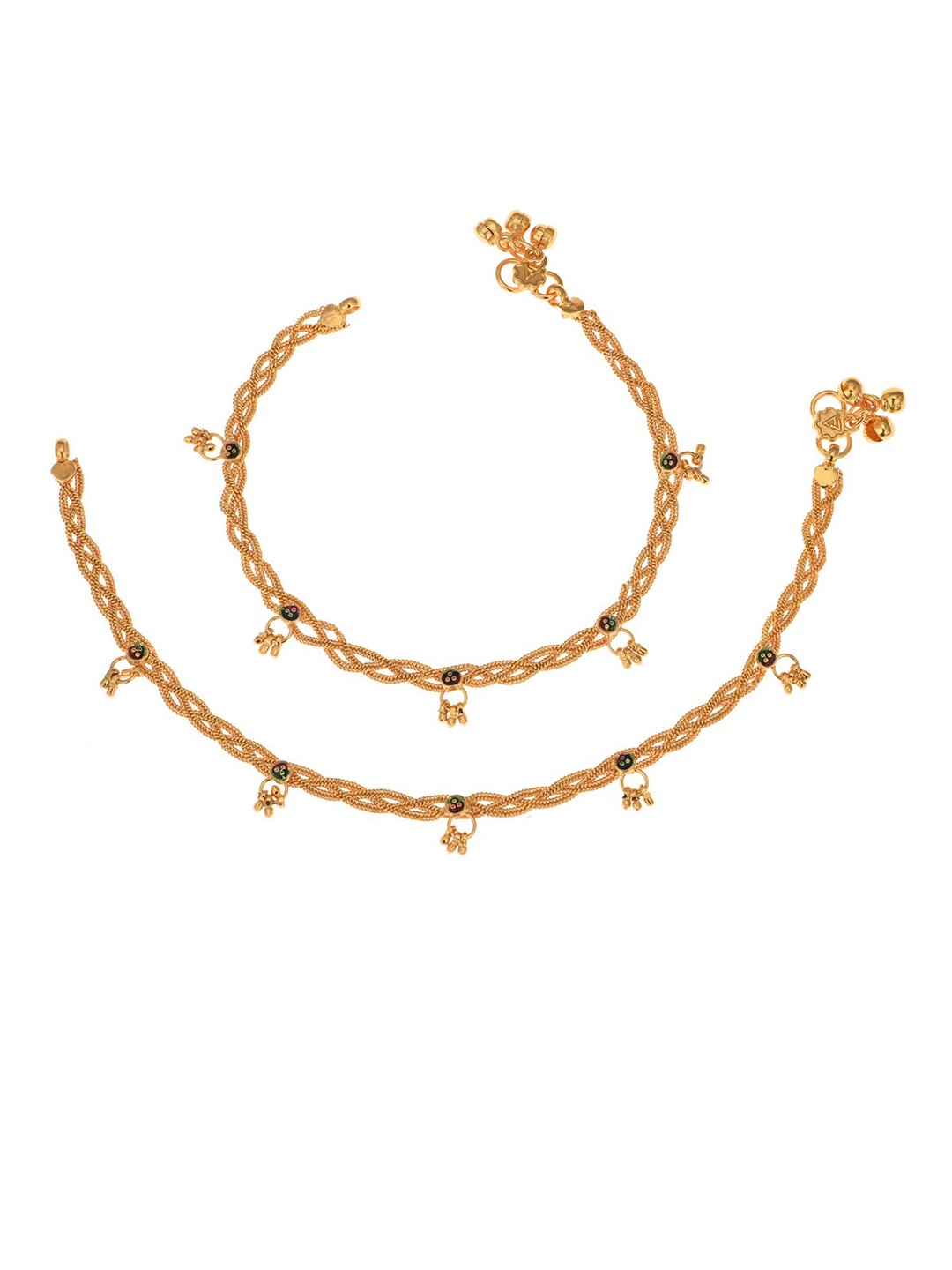 

AanyaCentric Set Of 2 Gold-Plated Anklets