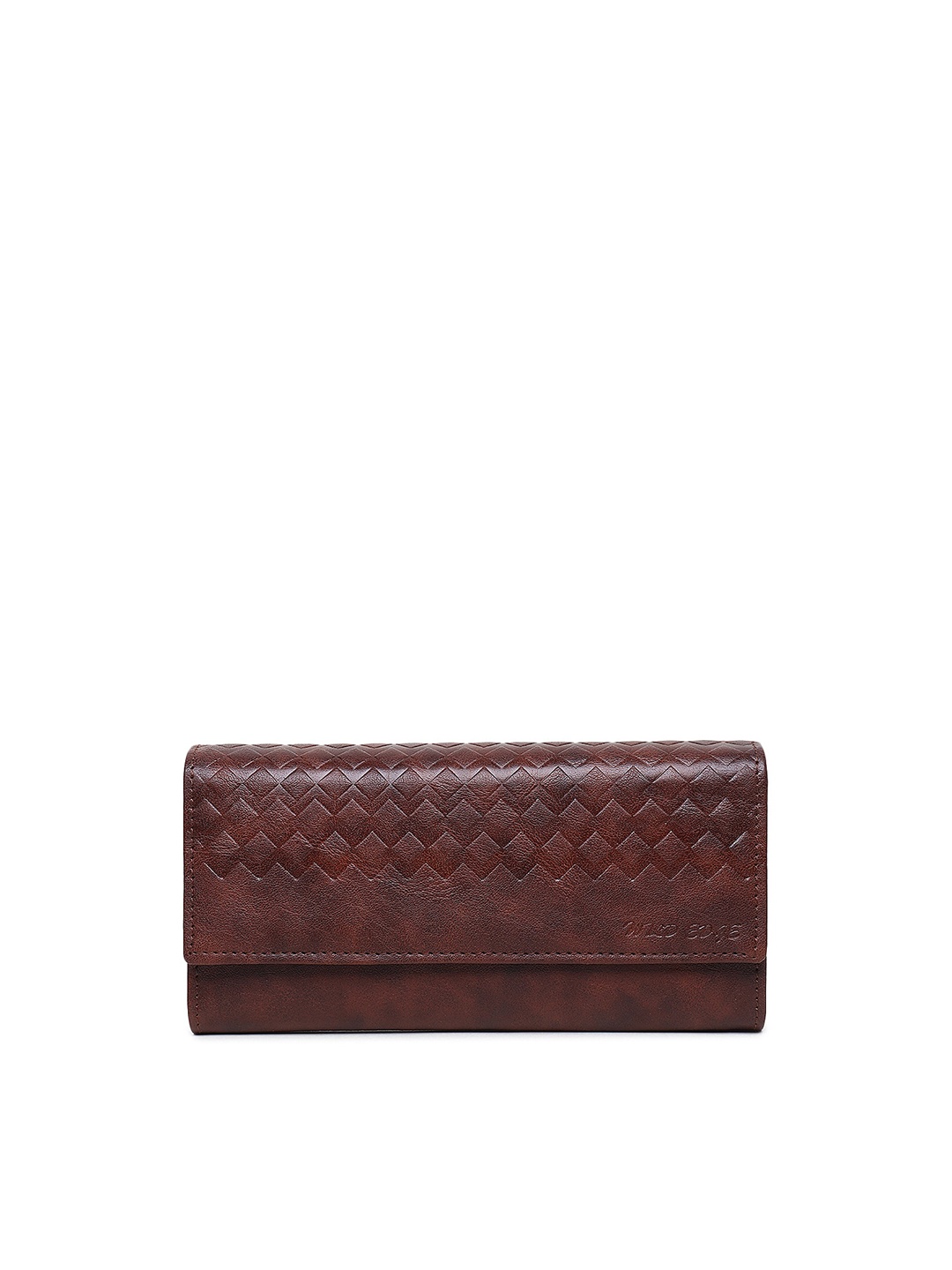 

WILD EDGE Brown Foldover Clutch