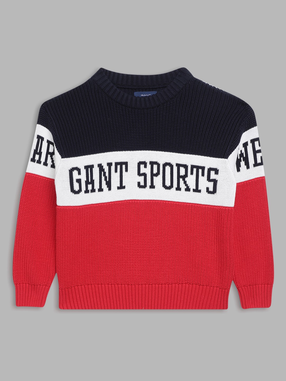 

GANT Relaxed Fit Logo Mania Round Neck Pullover, Navy blue