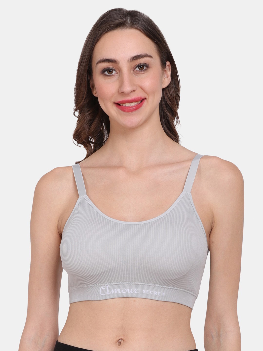 

Amour Secret Grey Removable Lightly Padded Anti Odour Sports Bra