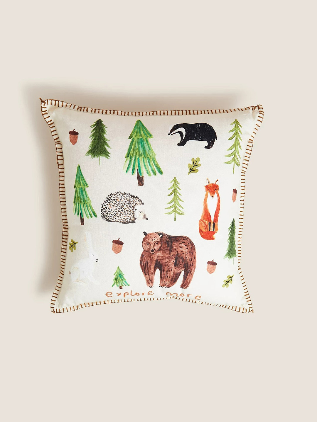 

Marks & Spencer White & Green Animal Printed Floor Cushion