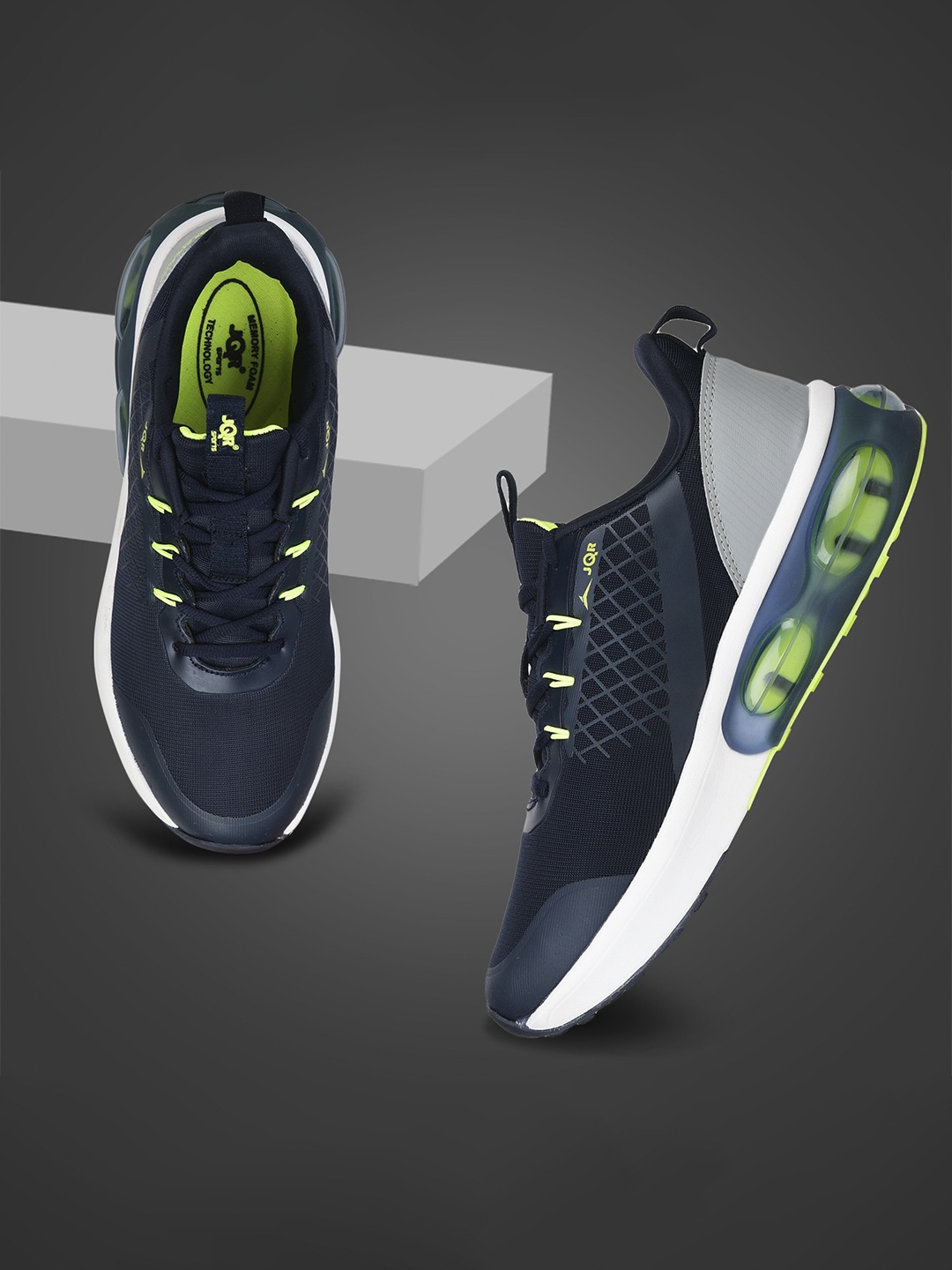 

JQR Men SUN Navy Blue Mesh Running Shoes