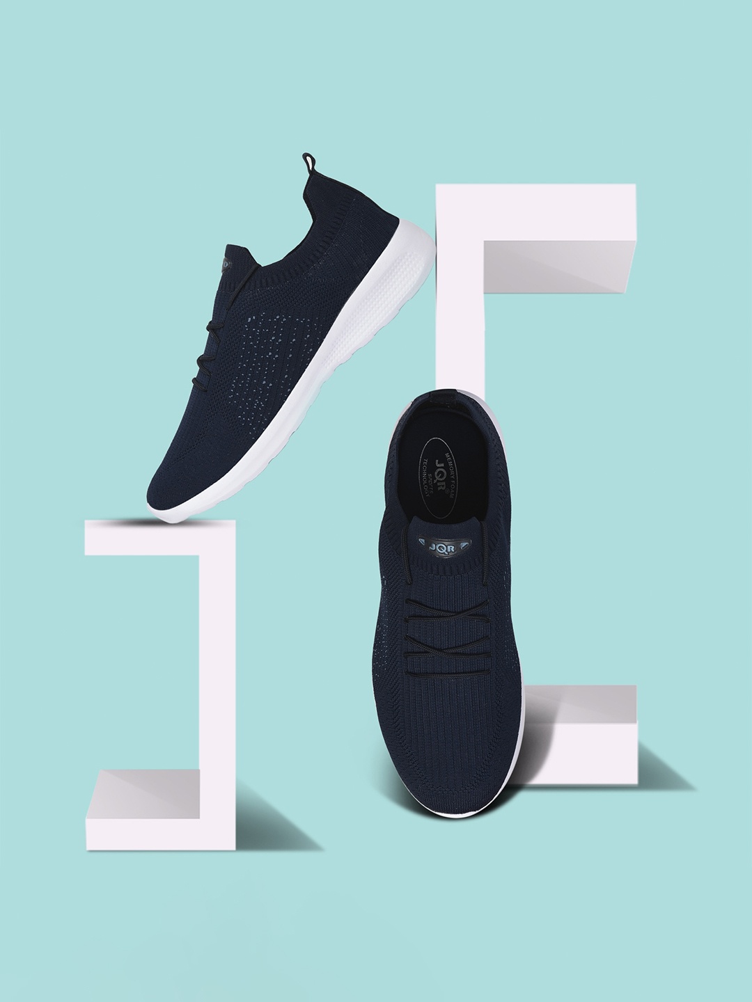 

JQR Men CONNECT-004 Navy Blue Connect Mesh Running Shoes