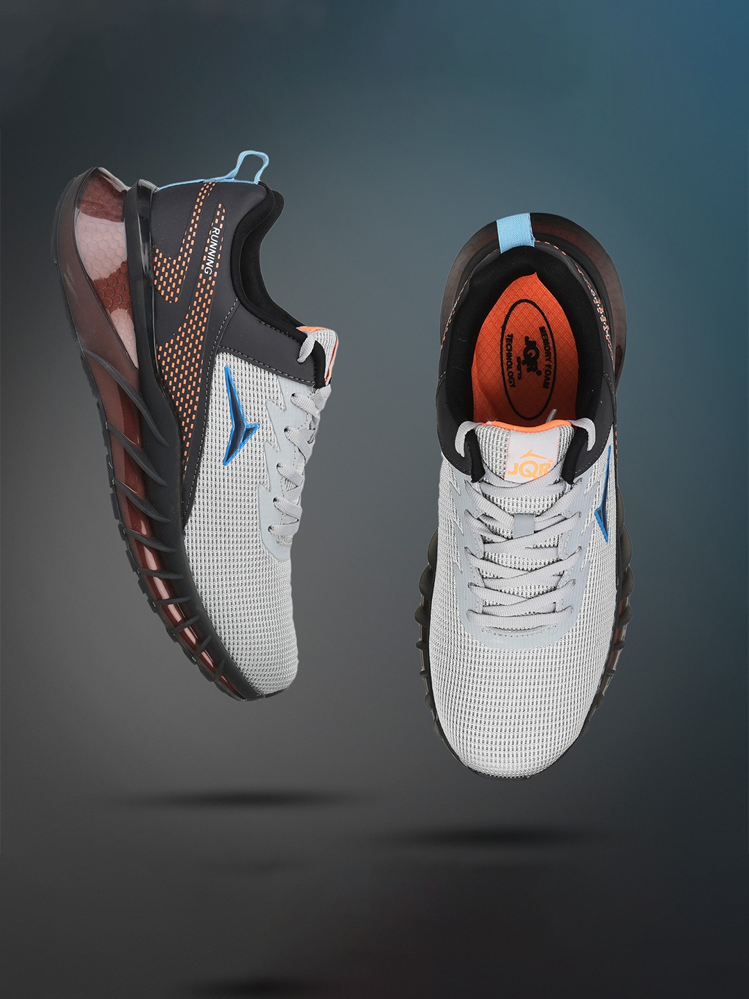 

JQR Men Grey Mesh Running Shoes
