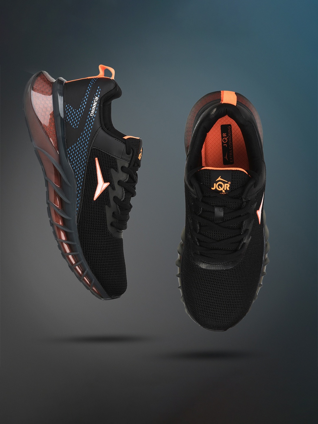 

JQR Men Black Mesh Running Shoes