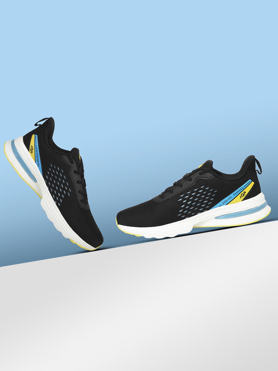 

JQR Men AEROPLANE Black Mesh Running Shoes