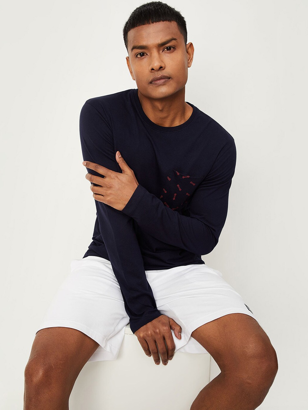 

max Men Blue Lounge Tshirts