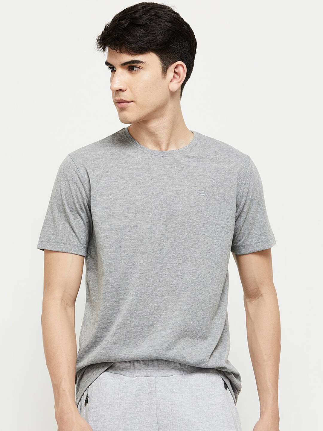 

max Men Grey Lounge Cotton T-shirt