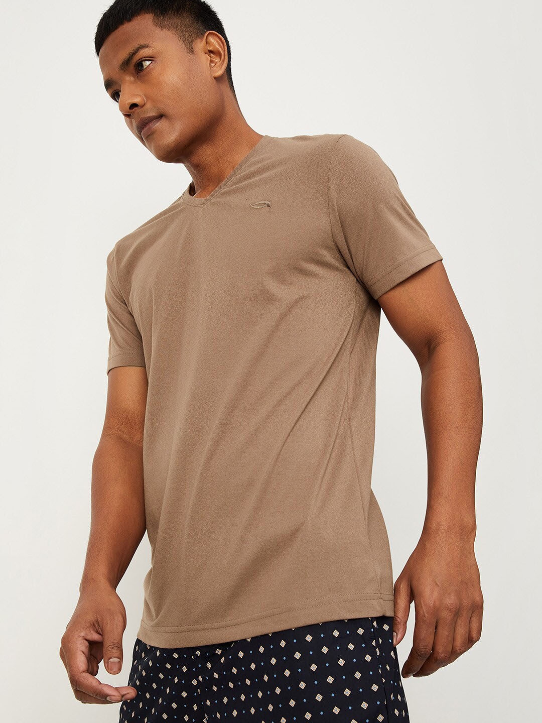 

max Men Brown Cotton Lounge T-Shirt