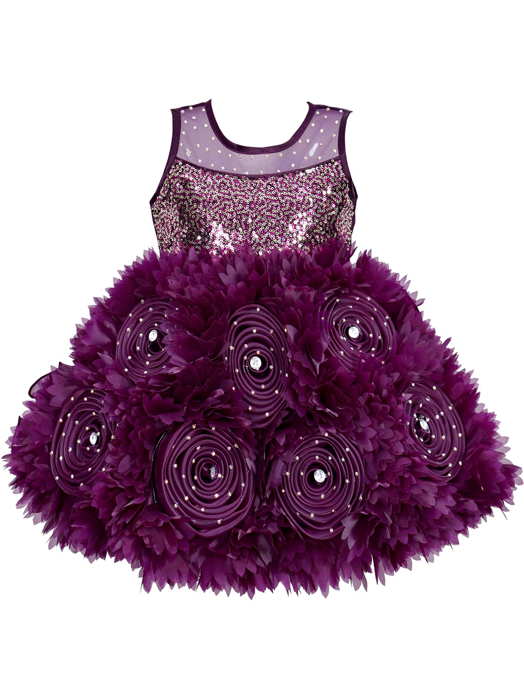 

AMIRTHA FASHION Violet Embellished Satin Dress