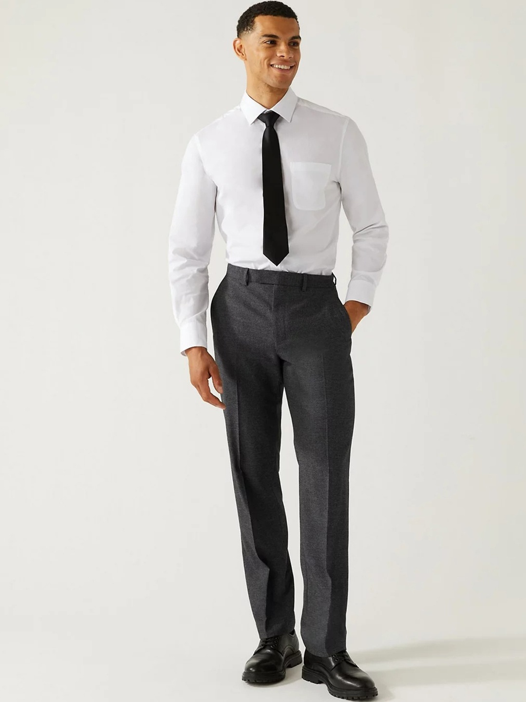 

Marks & Spencer Men Grey Formal Trousers