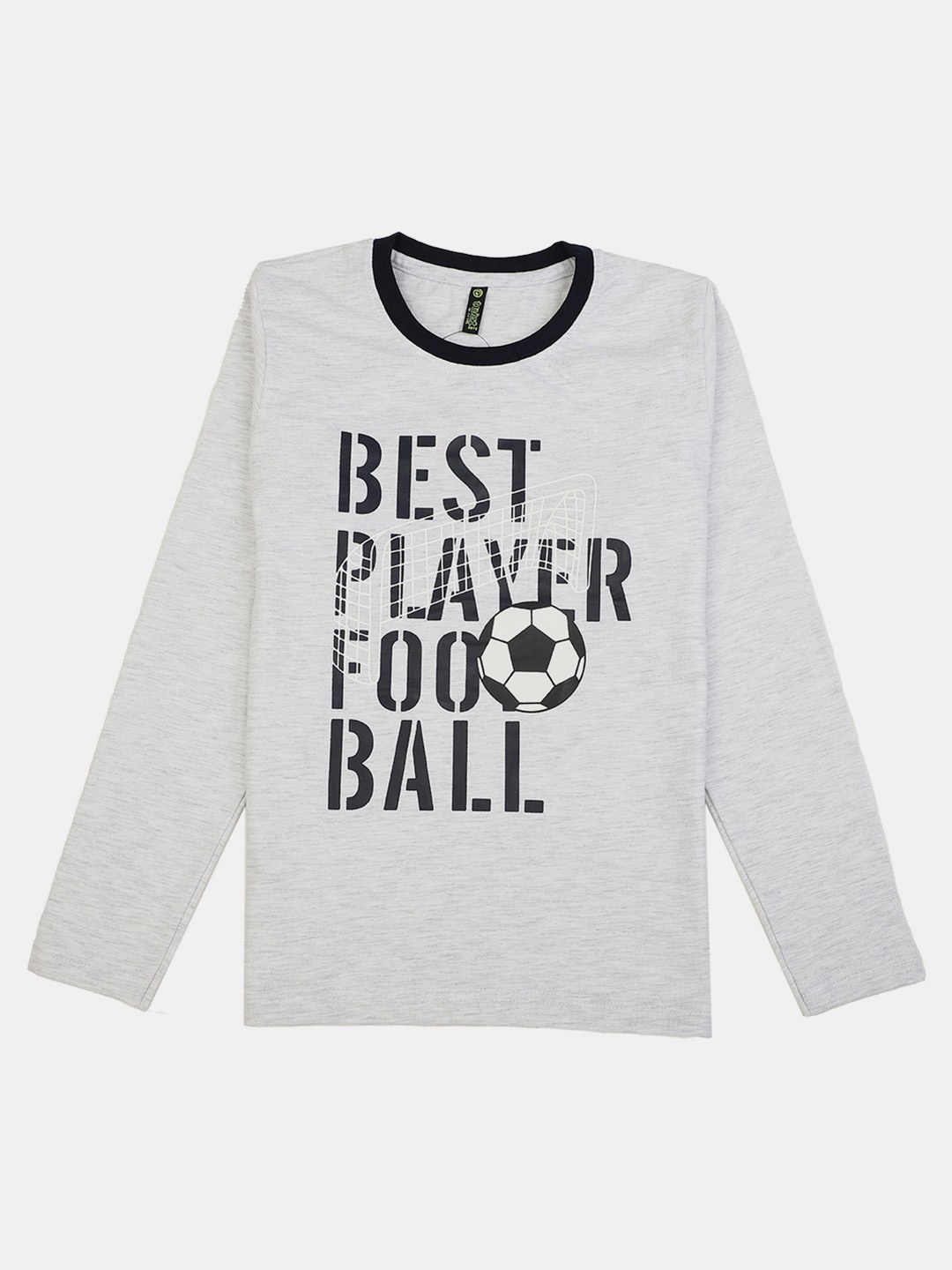 

V-Mart Boys Grey & Black Typography Printed Cotton T-shirt