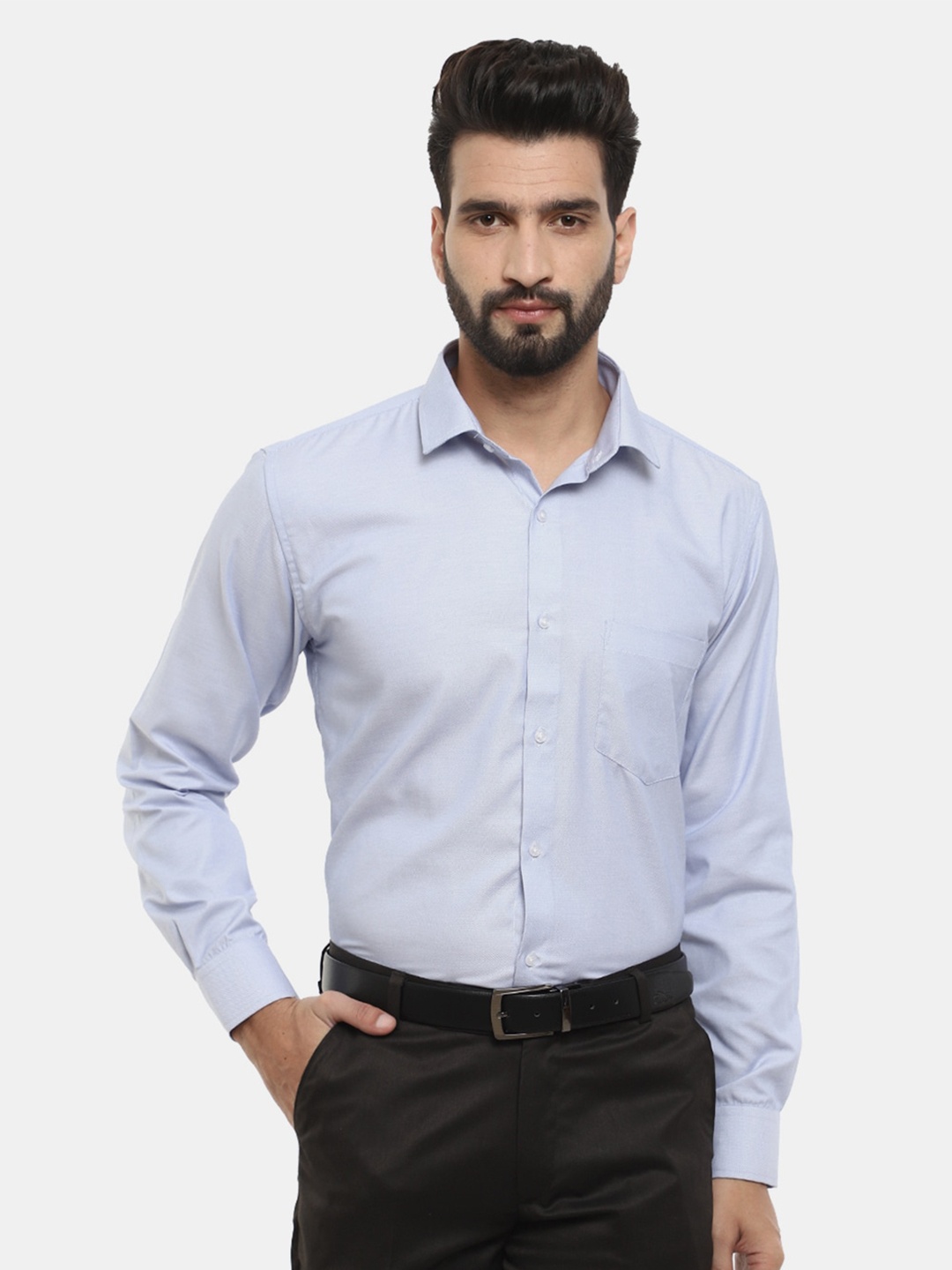 

V-Mart Men Blue Spread Collar Formal Shirt