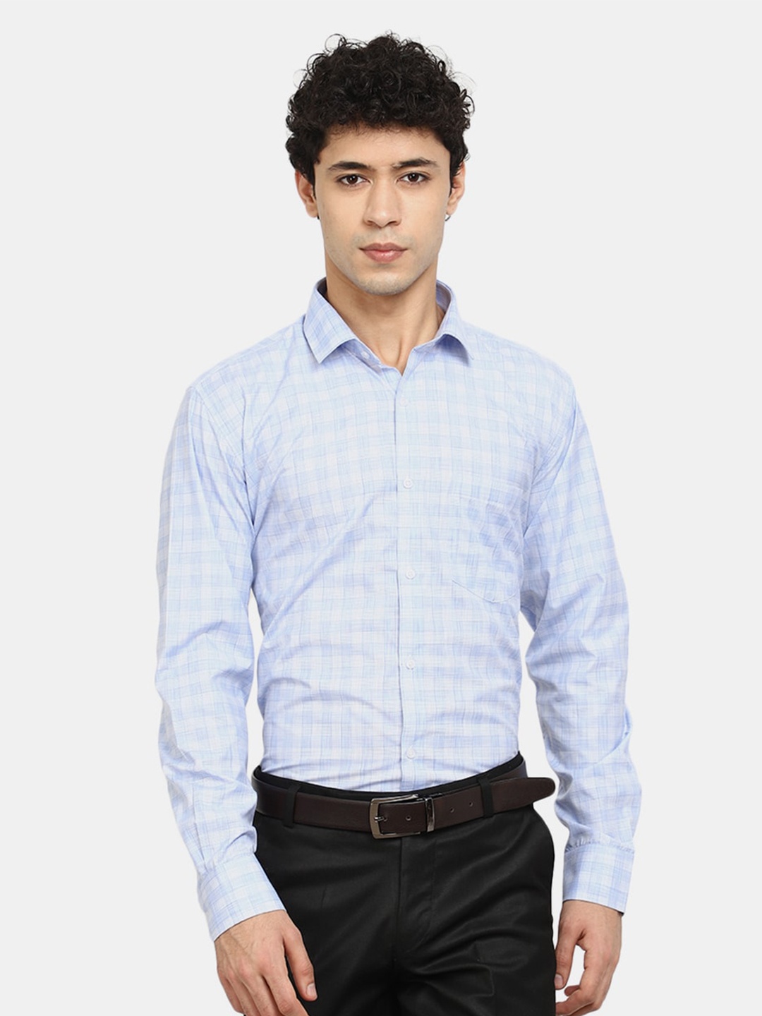 

V-Mart Men Blue Checked Formal Shirt