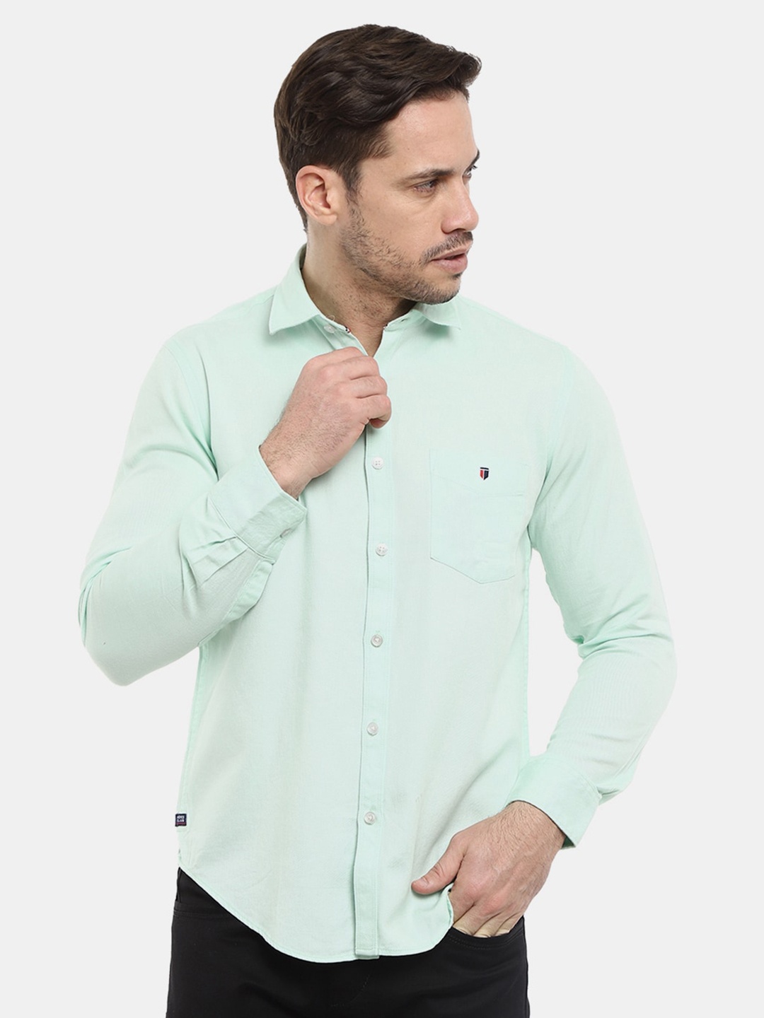 

V-Mart Men Green Casual Cotton Shirt